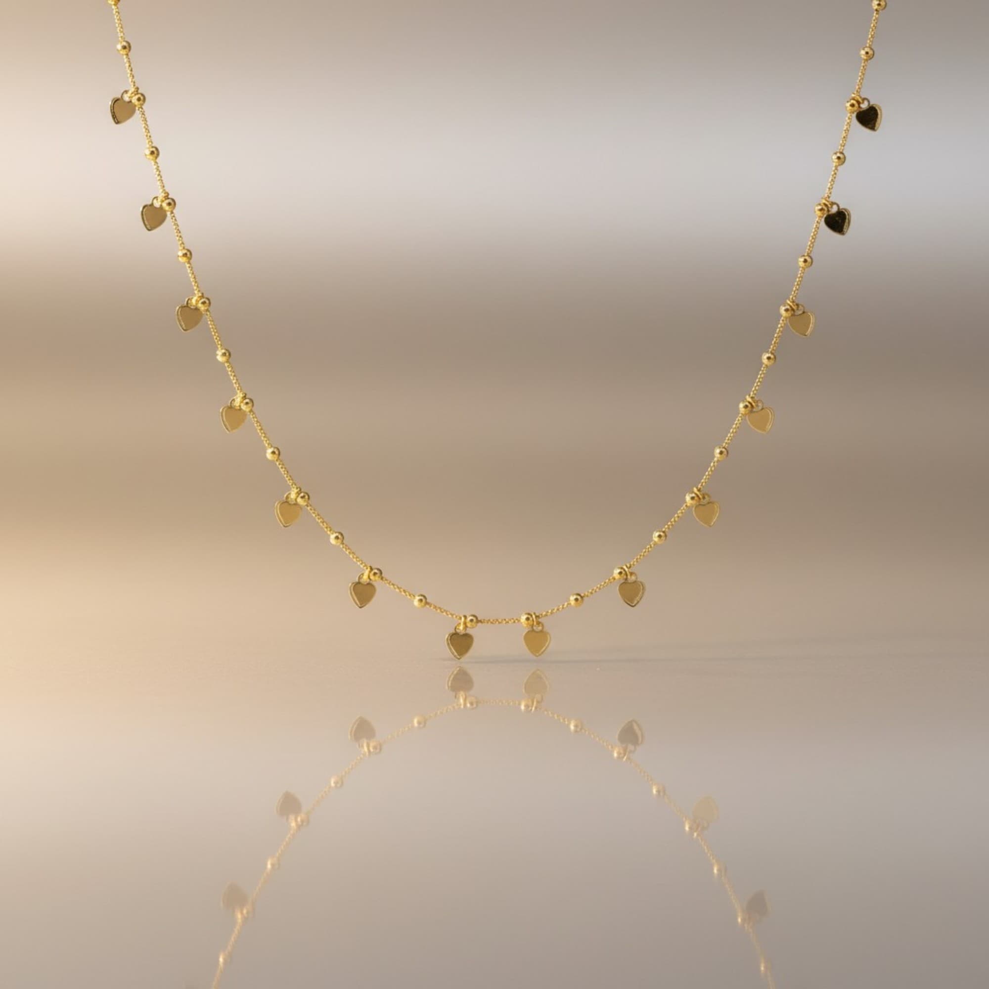 Colar Corações Delicados Dourado