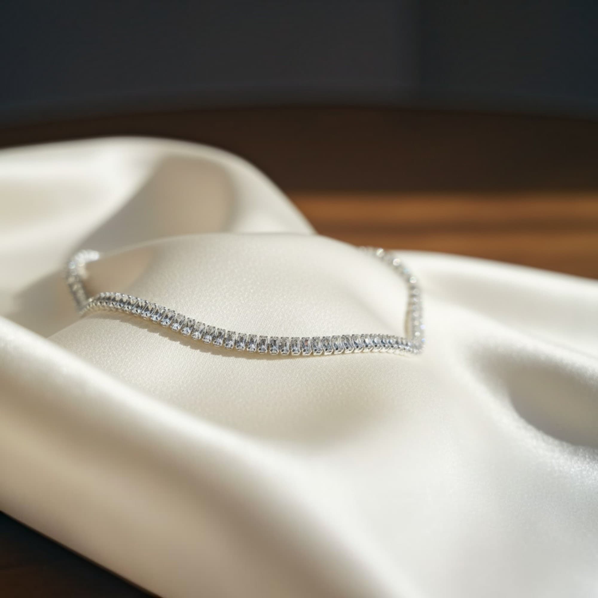 Choker Riviera Baguete Cristal Prateado — miniatura 2
